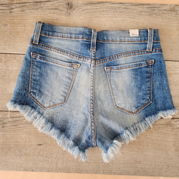 KanCan Hot Jean Cut off Frayed Tessel  Strech Jean Sexy Party Shorts Mini Denim - Picture 2 of 6